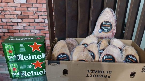 #RIFA 3042; CX DE PICANHA + HEINEKEN 